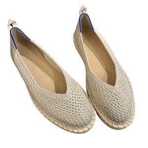 ROTHYS The Flat light gold metallic flats 9.5